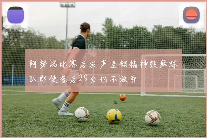 阿努诺比赛后发声坚韧精神鼓舞球队即使落后29分也不放弃
